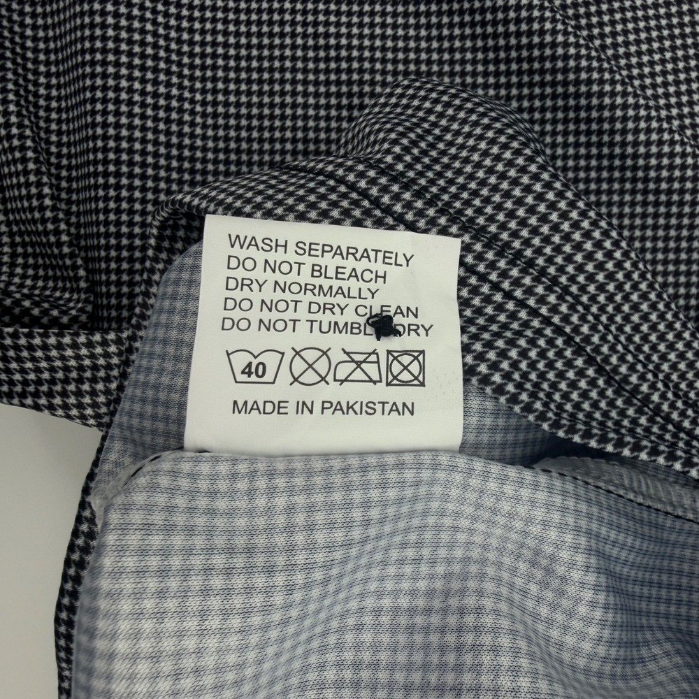 Collars & Co Polo Shirt Mens 3XL Black Houndstooth Dress Collar Short Sleeve NEW - Picture 11 of 12